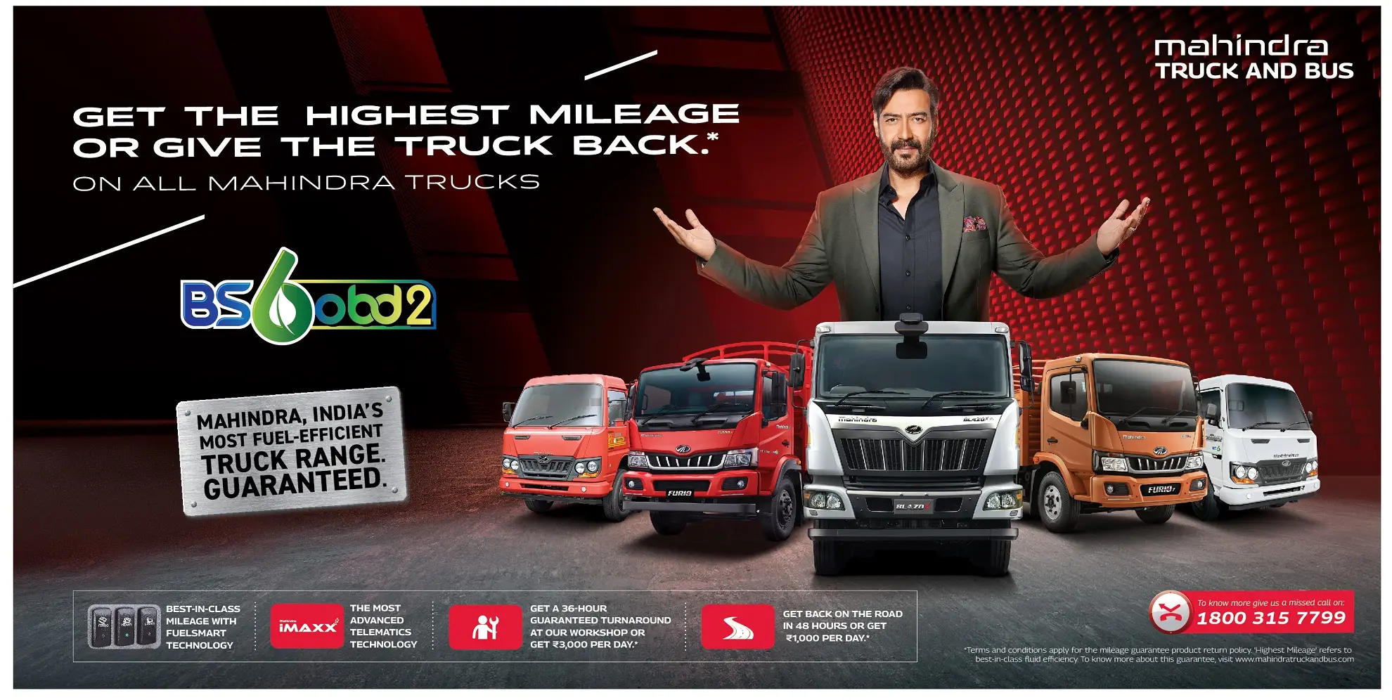 Mahindra Launches Mileage Guarantee for its entire range of BS6 OBD II trucks