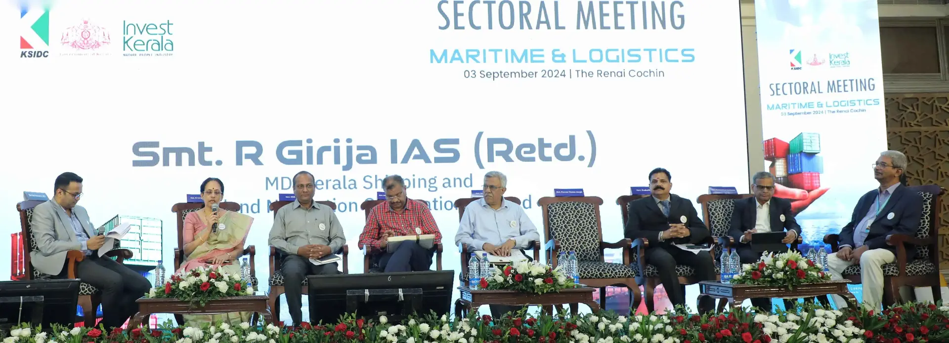 KSIDC Executive Director Shri Hari Krishnan R. moderates a panel discussion on ‘Leveraging Kerala’s Strength in Maritime & Logistics Sector
