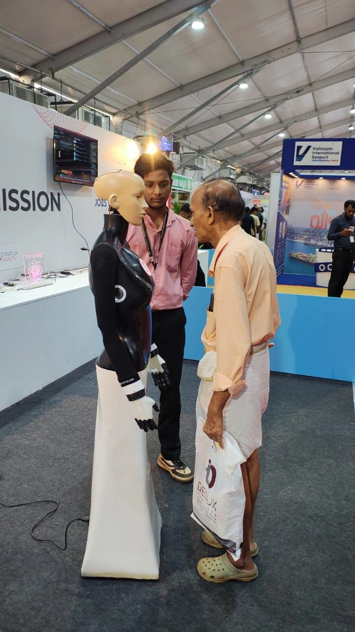 Visitors exploring futuristic technologies at a Kerala tech expo